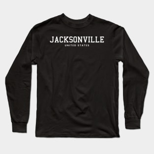 Jacksonville Florida United States Vintage Minimalist Jacksonville Florida State Name Sport Design Tees Long Sleeve T-Shirt